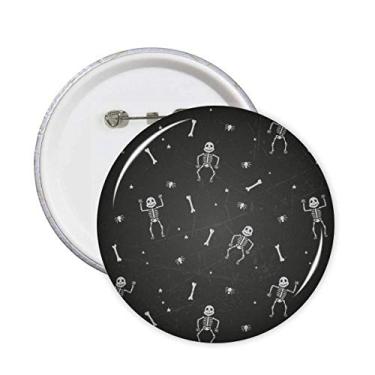Imagem de Adorável esqueleto aranha Halloween alfinetes redondos emblema botão decoração acessório 5 peças