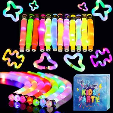 Imagem de Kiss Monkey - Pacote de 12 peças de mini tubos pop iluminados, brilhantes, lembrancinhas de festa para crianças, presentes de festa de aniversário