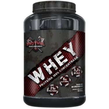 Imagem de 100% Whey - 900g - Bruthal (Morango)