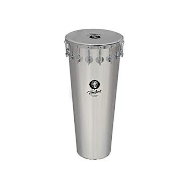 Imagem de Timbal de 14 Polegadas por 90 cm de Alumínio Polido com Aro Cromado e Pele Leitosa - 8261