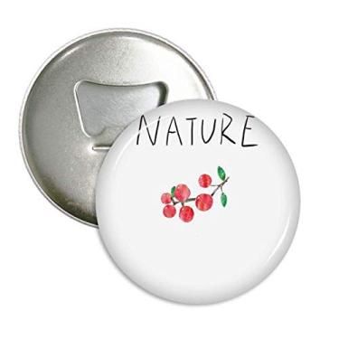 Imagem de Abridor de garrafa com ímã redondo para pintura de plantas de frutas vermelhas, 3 peças