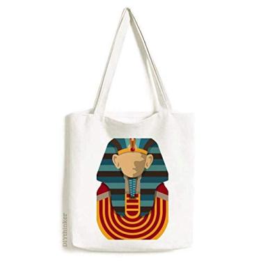 Imagem de Bolsa de lona de faraó vermelha e amarela do Egito, bolsa de compras casual