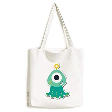 Imagem de Bolsa sacola de lona com estampa de monstro do universo e alienígena bolsa de compras casual
