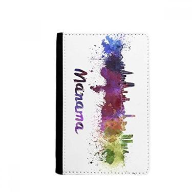 Imagem de Manama Bahrain City Porta-passaporte Aquarela Notecase Burse Carteira Porta-cartão