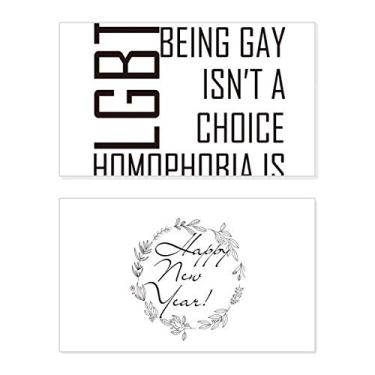 Imagem de LGBT Bandeira de arco-íris Escolha ou Não Ano Novo Cartão de felicitações Mensagem de Abençoe Presente