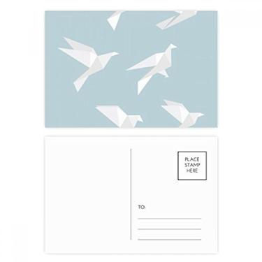 Imagem de Origami Pombo abstrato formato geométrico conjunto de cartão postal aniversário correspondência cartão de agradecimento