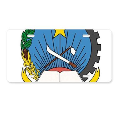 Imagem de DIYthinker Placa de licença com emblema nacional Luanda Angola em aço inoxidável para decoração