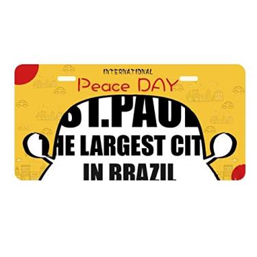 Imagem de DIYthinker Placa de licença ST.Paul, a maior cidade do Brasil, etiqueta decoração de carro, dia da paz