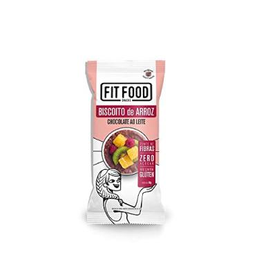 Imagem de Fit Food Biscoito De Arroz Integral Cobertura Chocolate Ao Leite Zero Açúcar Pacote 60G
