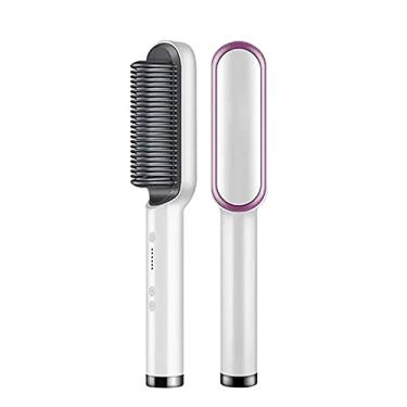 Imagem de Escova Secadora Profissional Seca Alisa E Modela Cabelo Comb, penteadeira de cerâmica quente, aquecimento rápido 20 anos e 5 configurações de temperatura e anti-escaldadura (Branco)