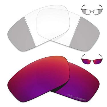Imagem de Mryok+ 2 pares de lentes de substituição para óculos de sol Oakley Splinter – Cinza Eclipse fotocromático/Midnight Sun