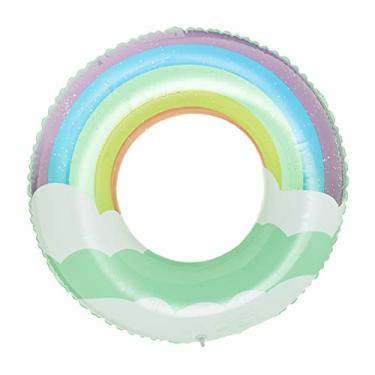 Imagem de Luxshiny anel de natação nuvem para brinquedo externo verão brinquedos de praia anel de natação ao ar livre anel de natação de praia engrossar bóia salva-vidas lantejoulas as nuvens PVC