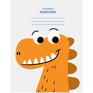 Imagem de Notebook Monsters: Notebook Wide Ruled for Kids Writing Pad For Kids 8.5 "x 11" 120 Pages Cute Monsters Journal and Notebook For Writing Sketching and ... / Greeting Card Alternative For Boys & Girls