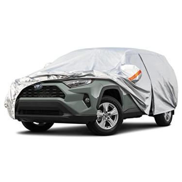 Imagem de Capa de carro SUV de 6 camadas Kayme Impermeável para todos os climas para automóveis, proteção contra chuva e sol, UV, prata