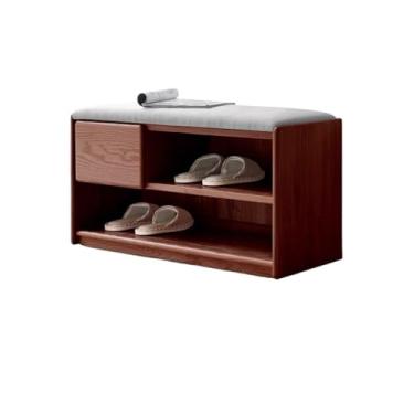 Imagem de Prateleira de sapatos armários de sapatos banco de armazenamento de sapatos, banco de sapatos de entrada com gavetas e estofados, banco de madeira para entrada, organizador de sapateira para