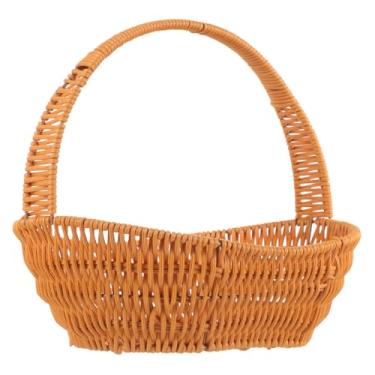 Imagem de Garneck Cesta De Armazenamento De Doces Caixa De Vazia Cesta Decorativa Cesto Feito à Mão Arranjo De Flores Cesto De Roupa Suja Cestas De Vime Cesta De Ovos Cesta Tecida Manual Plástico