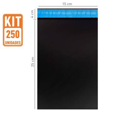 Imagem de 250 Sacos Envelope Plástico Segurança Embalagem ECO 15X25 cm