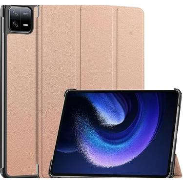 Imagem de Capa Case Auto Sleep Caneta Para Xiaomi Pad 6 Pad 6 Pro 11.0 + Película de Câmera DM ACESSÓRIOS (ROSE)