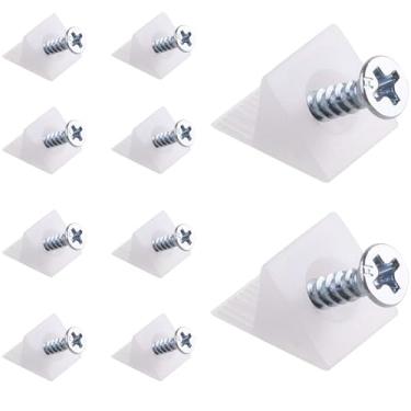 Imagem de Canomo Furniture – Gaveta inferior para móveis, conserto, conserto, conserto, cunhas, gaveta, código de ângulo de plástico com parafusos, branco