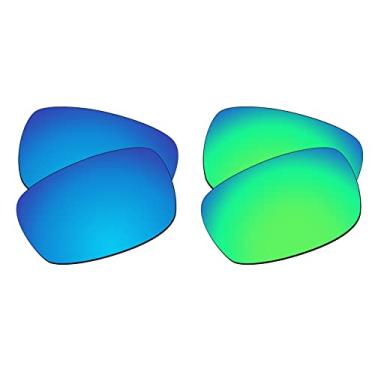 Imagem de EZReplace Lentes de reposição para óculos de sol Oakley Crosshair 2.0 OO4044 (lentes polarizadas) - Serve para armação Oakley Crosshair 2.0 (azul gelo + verde primavera)