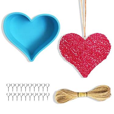 Imagem de Molde de carro de coração freshie, molde de silicone Rifanda Car Freshie para contas aromáticas, freshies de carro, molde de gesso de cera de cera de sabão para artesanato de resina epóxi DIY,