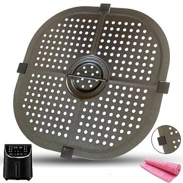 Imagem de CyHiThai Bandeja de fritadeira a ar quadrada de 7 litros para fritadeiras a ar GAF798/GAF716/GAF778, camada dupla premium, revestimento antiaderente, grelha, placa de inserção para fritadeira a ar