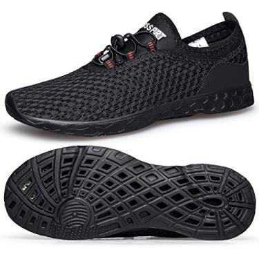 Imagem de DOUSSPRT Sapatos aquáticos masculinos de secagem rápida, calçados aquáticos esportivos, Allblack, 41