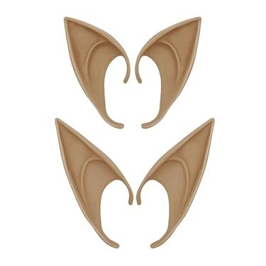 Imagem de Yilistore 2 Pairs Elf Ear Cuffs, Pixie Dress Up Costume Soft Pointed Goblin Ears,Masquerade Accessories Halloween Elven Vampire Fairy Ears (Deep Color)
