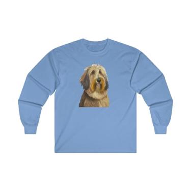 Imagem de Bergamasco Sheepdog - Camiseta clássica de algodão de manga comprida, Carolina Blue, XXG