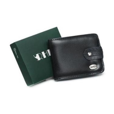 Imagem de Carteira Masculina Com Botao de Pressao Cabe Cedulas Cartoes Plasticos Interno e Porta Moedas Ziper-Masculino