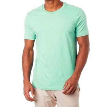 Imagem de Camiseta Calvin Klein Swimwear Masculina C-Neck Shoulder Verde Água-Masculino