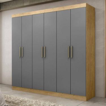 Imagem de Guarda Roupa Casal 6 Portas 2 Gavetas MDF Genebra Maxel