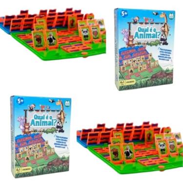 Imagem de KIT 2 Jogo Qual É O Animal Brinquedo DE TABULEIRO Infantil MINI Meninas e Meninos Crianças EDUCATIVO COM 2 TABULEIROS TENTE ADVINHAR