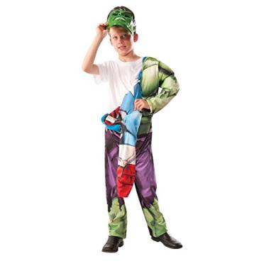 Imagem de Marvel Avengers 2-In-1 Muscle Chest Hulk/Captain America Deluxe Costume, Large