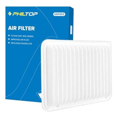 Imagem de PHILTOP Filtro de ar do motor, substituição EAF003 para Camry Gas L4 (2007-2017), Venza Gas L4 (2009-2015), compatível com filtro de ar CA10171, protege o motor e melhora a aceleração