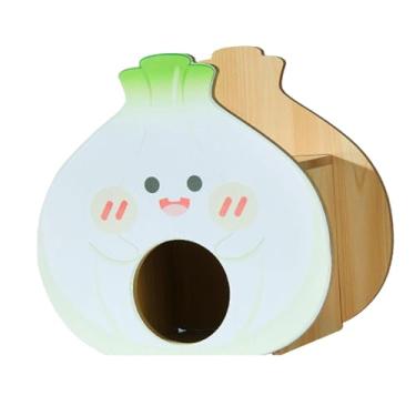 Imagem de IEUDNS Casa de madeira de hamster, brinquedo de atividade, cama de dormir, sala de jogos, pequena cabana, gaiola, acessório para ratos, chinchila, hamster, estilo um