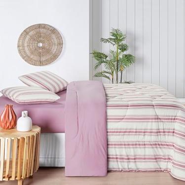 Imagem de Edredom Dupla Face - Malha 100% Algodão de Alta Costura - Premium - Fio 30/1 135 g/m² (Rosa, Super king (2,80m x 2,40m))