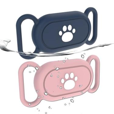 Imagem de Pacote com 2 suportes de coleira de cachorro à prova d'água compatível com Samsung Galaxy SmartTag2, suporte oculto de silicone para rastreador GPS Smart Tag2