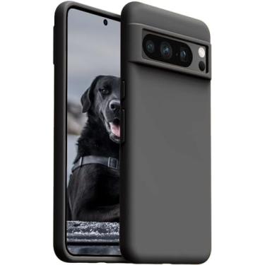 Imagem de SAE&SVNG Capa de silicone líquido para Pixel 8 Pro, capa fina à prova de choque para Google Pixel 8 Pro 6,7 polegadas preta