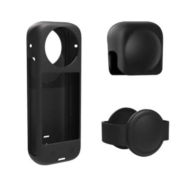 Imagem de Capa protetora de silicone para Insta360 X4 com tampa de lente Insta 360 X4, capa de silicone macio e protetor de lente para acessórios Insta360 X4