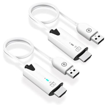 Imagem de lotorasia Transmissor e recetor HDMI sem fio, extensor HDMI portátil 1080P de alcance de 164 pés/50 m, tomada e uso, para portáteis, caixa de TV, PS4/5, câmaras para projetar na televisão,