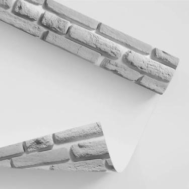 Imagem de Genérico Papel de Parede Autoadesivo 3D Tijolinho Branco, 5 Metros x 45 cm