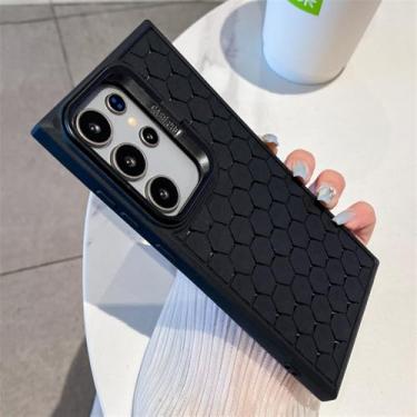 Imagem de Capa de silicone macio para Samsung S24 S23 Ultra Plus FE A55 A54 A35 A25 A34 A24 A12 A15 A14 A05 A04 Capa com suporte de lente, preta, para Galaxy S23Ultra