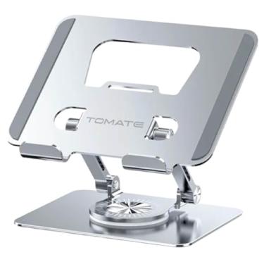 Imagem de Suporte Giratório 360° de Alumínio para Tablet ou Celular até 12 Polegadas, Dobrável e Ajustável em Altura, Compatível com Tablets de 4,7 a 12,9 Polegadas, Design Ergonômico com Base Antiderrapante