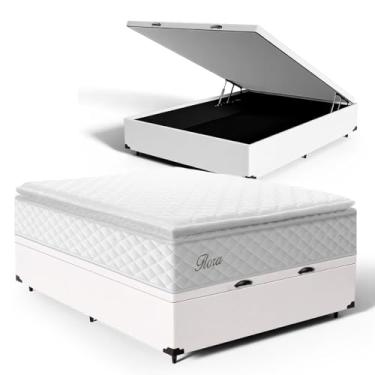 Imagem de Cama Box Baú com Colchão de Molas Ensacadas Pillow Top Flora (Casal)