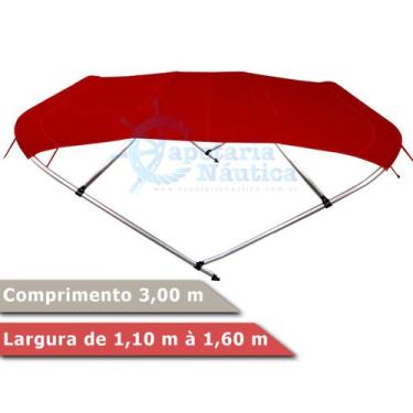 Imagem de Capota Toldo Nautico 4 Arcos 3 m Comprimento Estrutura Reforçada P/ La