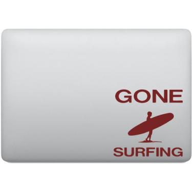 Imagem de Adesivo de Notebook Gone Surfing Surfista - Melhor Adesivo, Vinho
