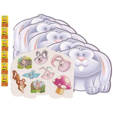 Imagem de Kit 6 Livros Iguais Ilustrado Coelho Coelhinho Para Colorir E Se Diver