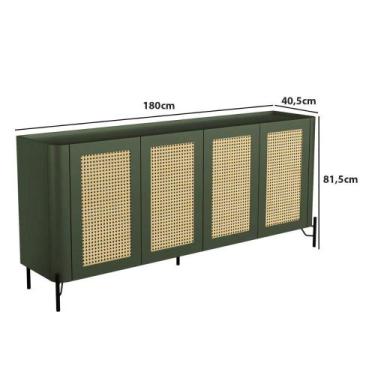Imagem de Aparador Buffet Porta Sextavada 180cm Pés Metal 100% MDF - Casa Lar In