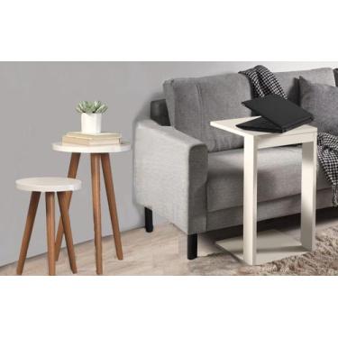 Imagem de Kit Mesinha Lateral Pé Palito Retro Decora Enfeita Moda Lar - Colomi